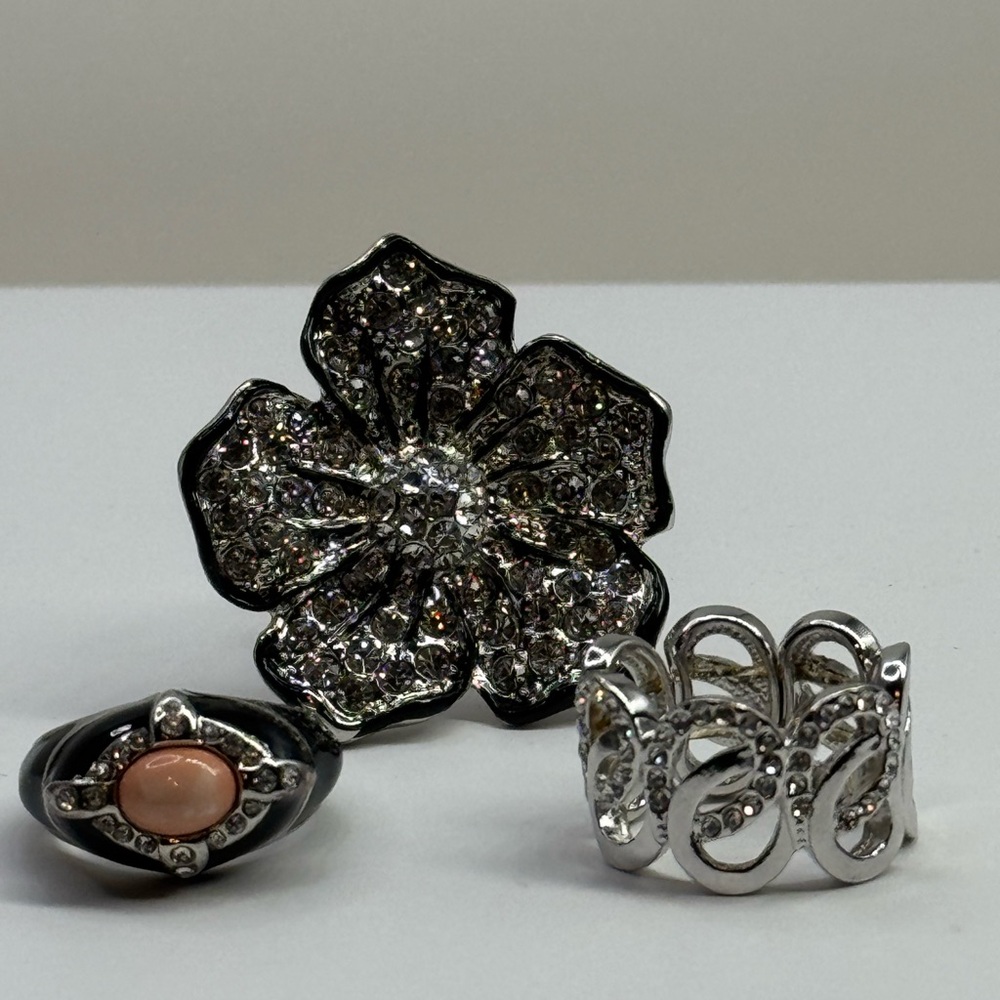 Statement sparkly Ring Set - Picture 2 of 8